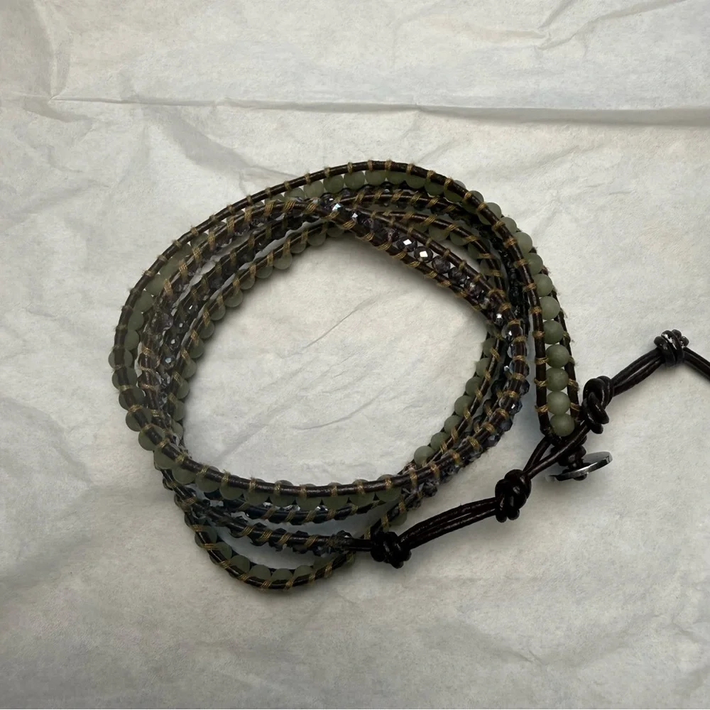 Victoria Emerson Leather Beaded Wrap Bracelet - Picture 5 of 9